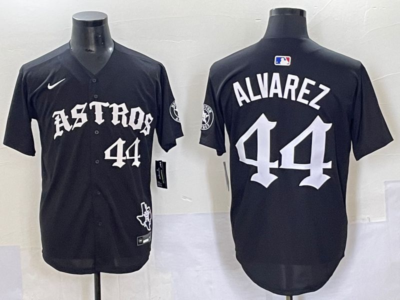 Men 2025 Houston Astros #44 Alvarez Black Seven generations Joint Name Nike MLB Jersey style 8->houston astros->MLB Jersey